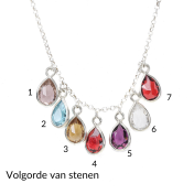Zonnestraal Geboortesteen Ketting [Sterling Zilver]