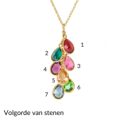 Collier Pluie Enchantée avec Pierres de Naissance [Vermeil 18ct]