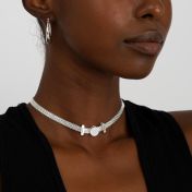 Verzaubertes Pavé Charm Milanaise Kette [Sterlingsilber]