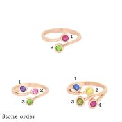 Anello Radici d'Amore - 2 Pietre di Nascita [Placcato Oro Rosa 18kt]