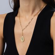 Styled Cherished Spot Engraved Map Necklace [18K Gold Vermeil]