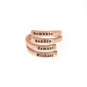 Bague Cygne - 4 Prénoms [Plaqué Or Rose 18ct]