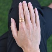 Bague Cygne - 4 Prénoms [Plaqué Or Rose 18ct]