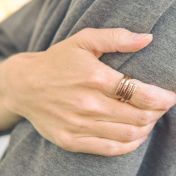 Bague Cygne - 4 Prénoms [Plaqué Or Rose 18ct]