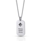 Collier Plaque Gravée pour Hommes avec Nano Bible  [Argent 925]