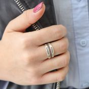 Anelli Famiglia Impilabili con Nome [Argento 925]