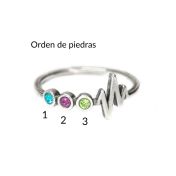 Anillo con Piedras de Nacimiento Latido Talisa [Plata de Ley]