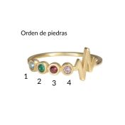 Anillo con Piedras de Nacimiento Latido Talisa [Bañado en Oro de 18K]