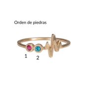 Anillo con Piedras de Nacimiento Latido Talisa [Bañado en Oro Rosa de 18K]
