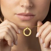 Family Circle Engraved Necklace [18K Gold Vermeil]