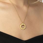 Family Circle Engraved Necklace [18K Gold Vermeil]
