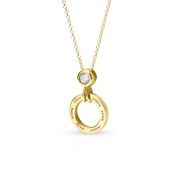 Family Circle Engraved Necklace with 1ct Diamond [18K Gold Vermeil]