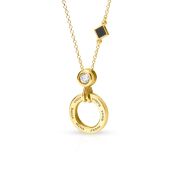 Talisa Circle Engraved Necklace with 1ct Diamond and Nano Bible [18K Gold Vermeil]