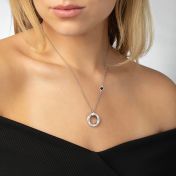 Talisa Circle Engraved Necklace with Nano Bible [Sterling Silver]
