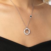 Talisa Circle Engraved Necklace with Nano Bible [Sterling Silver]