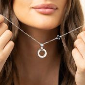 Talisa Kreis Kette mit einem Diamanten und Nano-Bibel [Sterlingsilber]