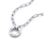 Helena Circle Link Chain Name Necklace [Sterling Silver]