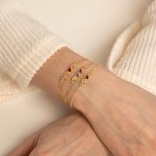 Talisa Hearts Birthstone Bracelet [18K Gold Plated]