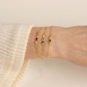 Talisa Hearts Birthstone Bracelet [18K Gold Plated]