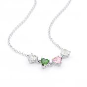 Talisa Hearts Birthstone Necklace [Sterling Silver]