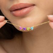 Talisa Hearts Signature Birthstone Necklace [18K Gold Plated]