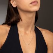 Talisa Italic Name Necklace With 0.10 ct Heart Diamond [18K Gold Vermeil]
