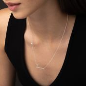 Talisa Italic Name Necklace With 0.10 ct Heart Diamond [Sterling Silver]