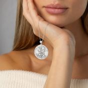 Talisa Map Engraved Necklace with Heart Diamond 