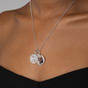 Talisa Map Necklace with Photo Pendant [Sterling Silver]