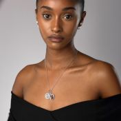 Talisa Map Necklace with Photo Pendant [Sterling Silver]