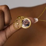  Talisa Map Necklace with Photo Pendant [18K Gold Plated]