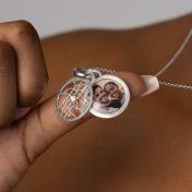 Talisa Map Necklace with Photo Pendant [Sterling Silver]
