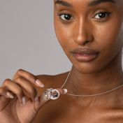 Talisa Map Necklace with Photo Pendant [Sterling Silver]