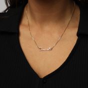 Talisa Italic Name Necklace With Crystal [18K Gold Plated]