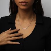 Talisa Italic Name Necklace With Crystal [Sterling Silver]