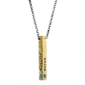 Talisa Bar Birthstone Necklace [18K Gold Plated - Hammered]