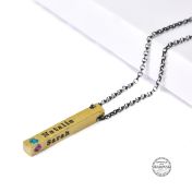 Collana Cielo di Talisa Martellata con Pietra di Nascita [Placcata Oro 18kt]