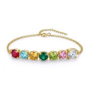 Talisa Stars Birthstone Bracelet with 1 ct Diamond [18K Gold Vermeil]