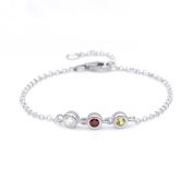 Pulsera de Piedra de Nacimiento Estrellas Encantadas [Plata de Ley]