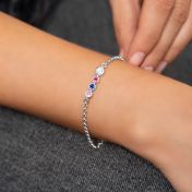 Talisa Stars Birthstone Bracelet with 0.20 ct Diamond [Sterling Silver]