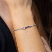 Talisa Stars Birthstone Bracelet with 0.20 ct Diamond [Sterling Silver]