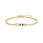 Talisa Stars Birthstone Bracelet with 0.20 ct Diamond [18K Gold Vermeil]