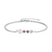 Talisa Stars Birthstone Bracelet with 0.20 ct Diamond [Sterling Silver]
