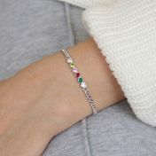 Talisa Stars Birthstone Bracelet with Diamond Hearts [Sterling Silver]