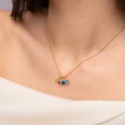 Talisa Stars Birthstone Drop Necklace with Diamonds [18K Gold Vermeil]
