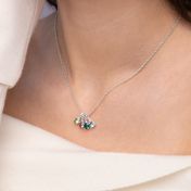 Talisa Stars Birthstone Drop Necklace with Diamonds [Sterling Silver]