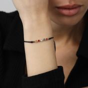 Talisa Stars Birthstone Bracelet - Black String [10K Gold]