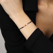 Talisa Stars Birthstone Bracelet - Black String [14K Gold]