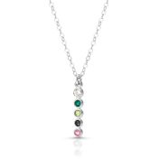 Talisa Stars Drop Birthstone Necklace With 0.10ct Diamond [Sterling Silver]