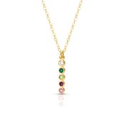 Talisa Stars Drop Birthstone Necklace With 0.10ct Diamond [14 Karat Gold]